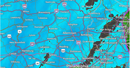 Thanksgiving Snow for Allentown - Montgomery County PA