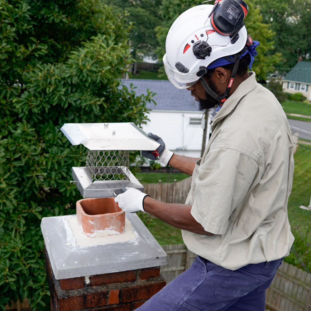 Repairing damaged flue caps in Horsham & Willow Grove PA