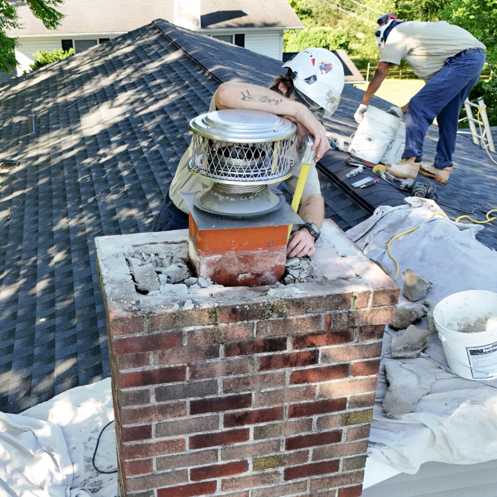 Chimney crown restoration in Norristown, PA