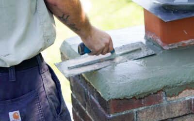Chimney crown being repaired in Norristown, PA.