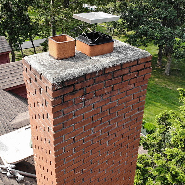 Top-mount chimney damper in Ardmore, PA.