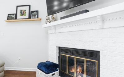 Fireplace with glass door installed in Chester, PA.