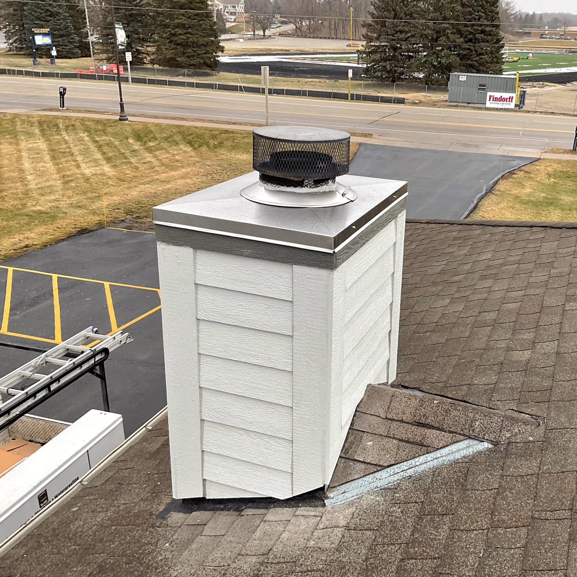 Installing chimney chase covers in Berwyn & Lansdale, PA